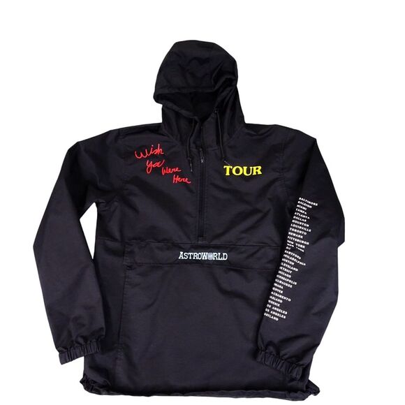 Travis Scott Astroworld Jacket No Bystanders 1/4 Zip Pullover Mens M Tour Merch‎ - Picture 1 of 10